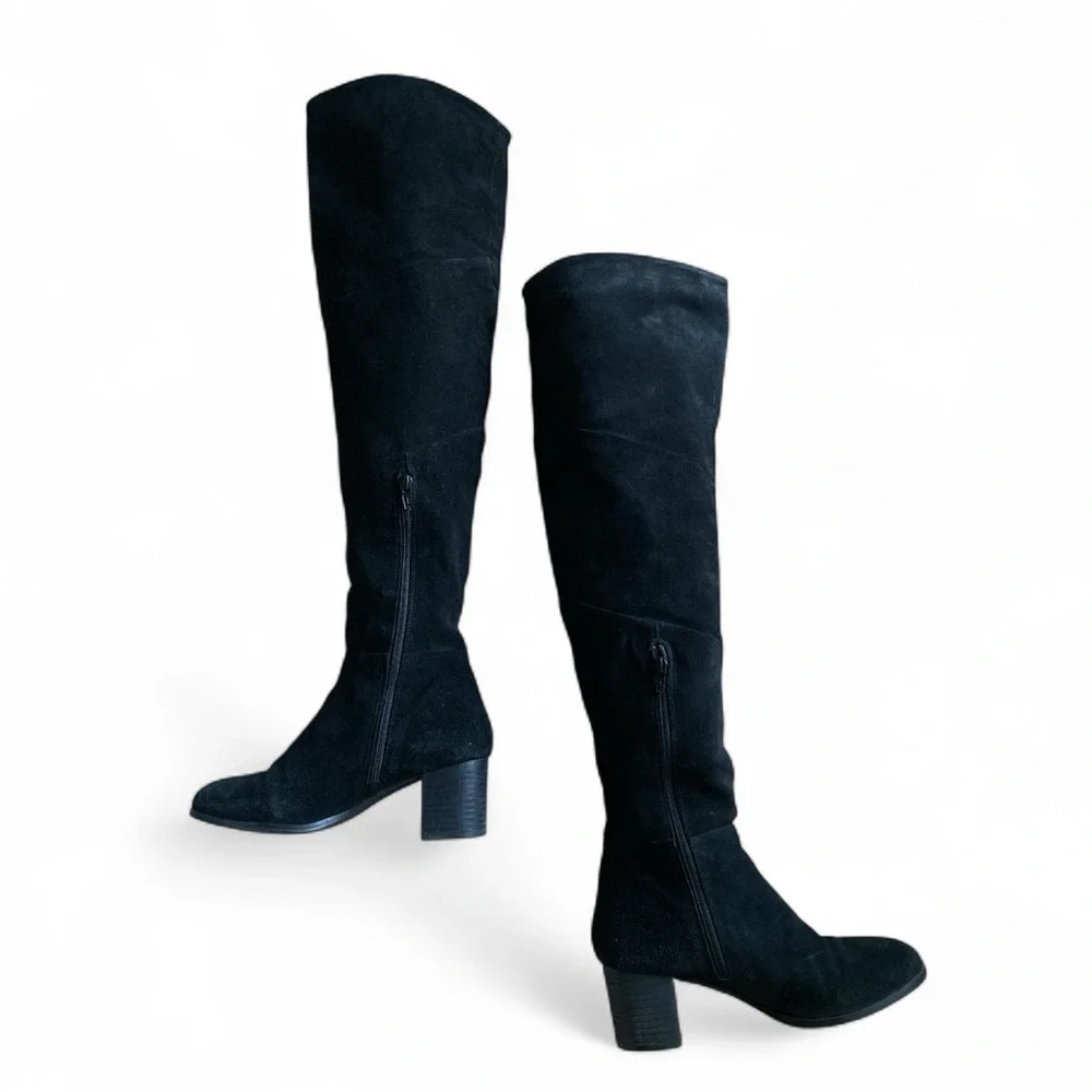 Coconuts by Matisse Black Suede Over the Knee Boots Size 7.5 Calf 15” Height 23”